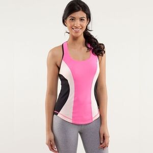 Lululemon Cardio Kick Tank Pinkelicious / Parfait Pink / Black size 4